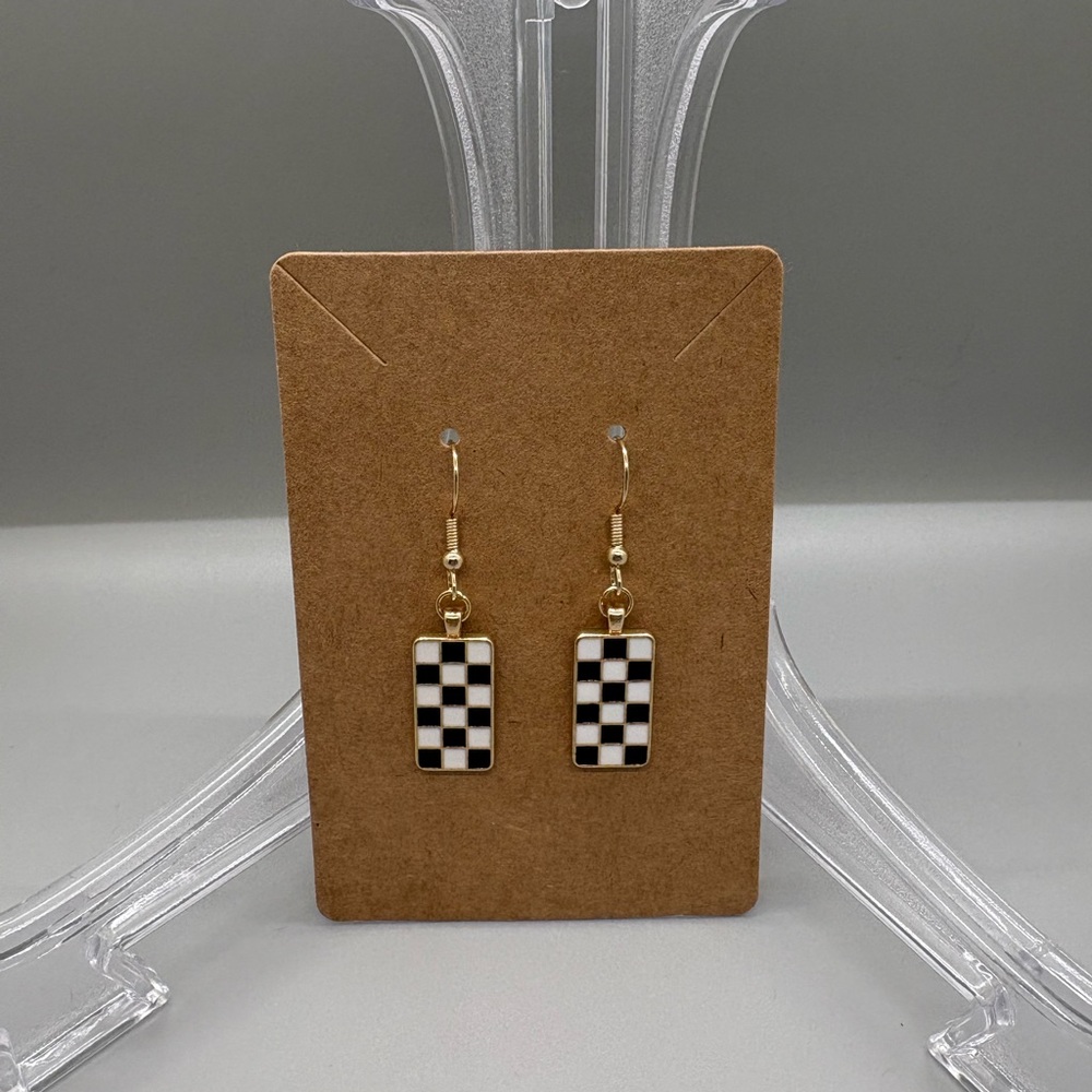 Hand Crafted Checkered Earrings